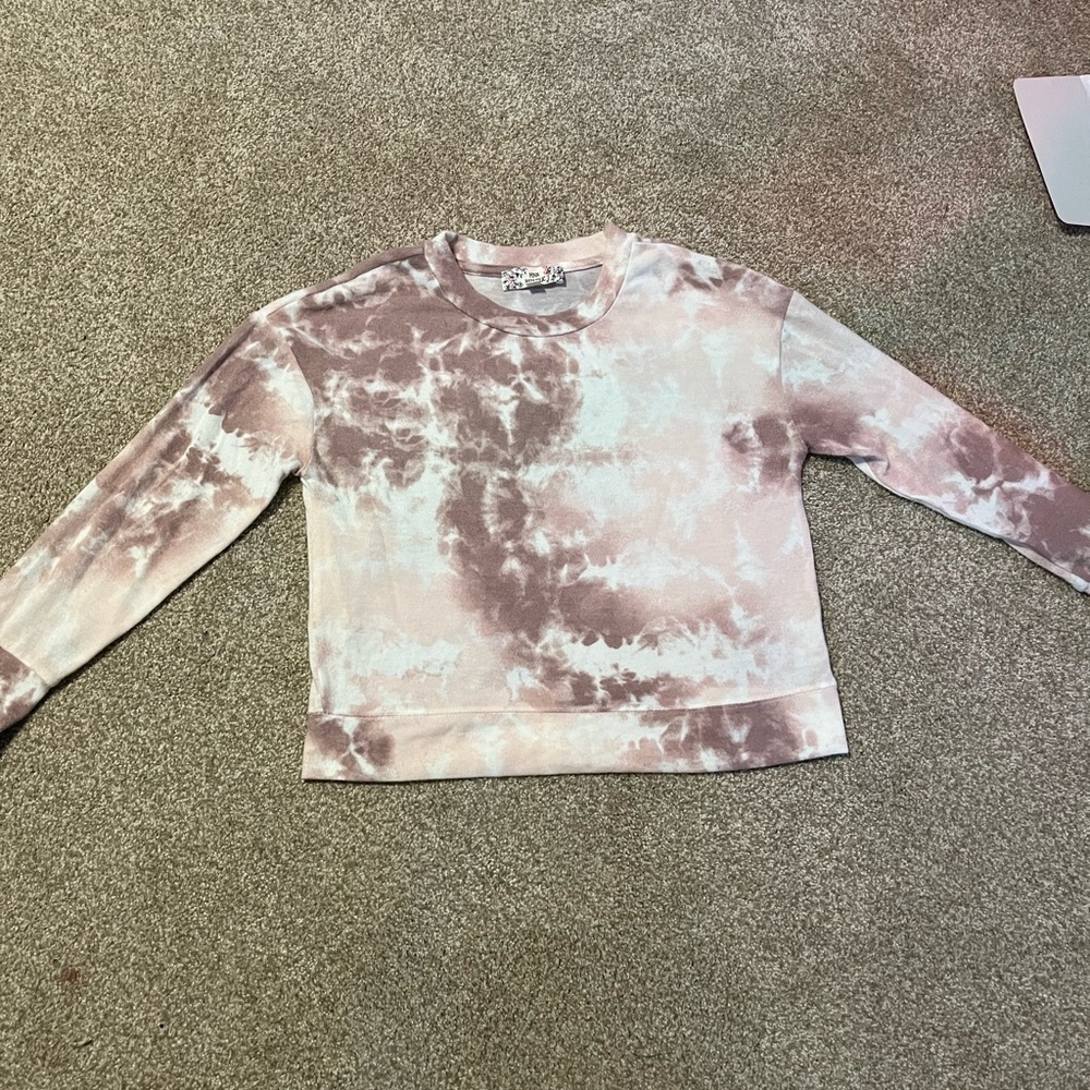 Pink tie die crewneck